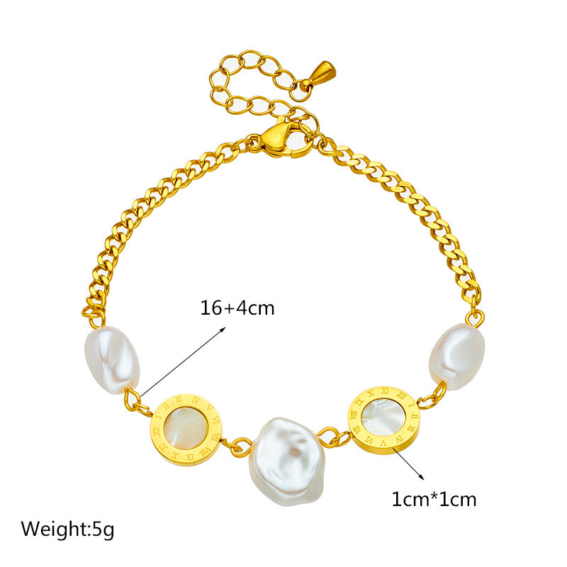 Women Chain Irregular Geometric Titanium Steel Electroplating Bracelets