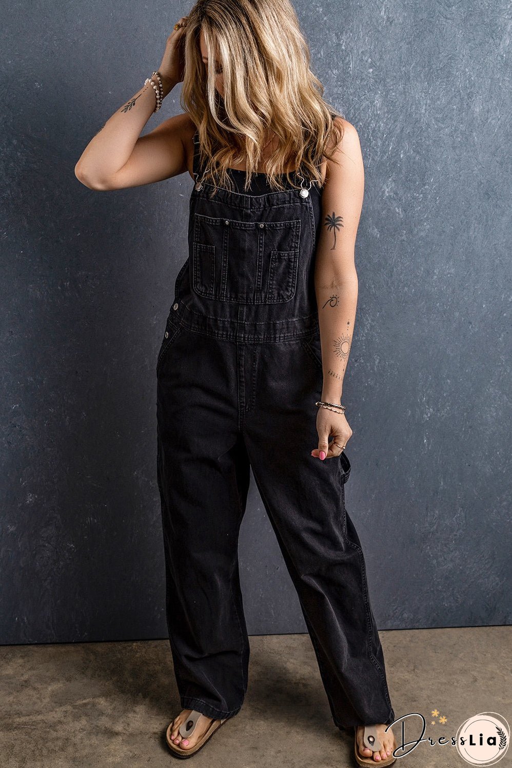 Adjustable Buckle Straps Denim Overalls