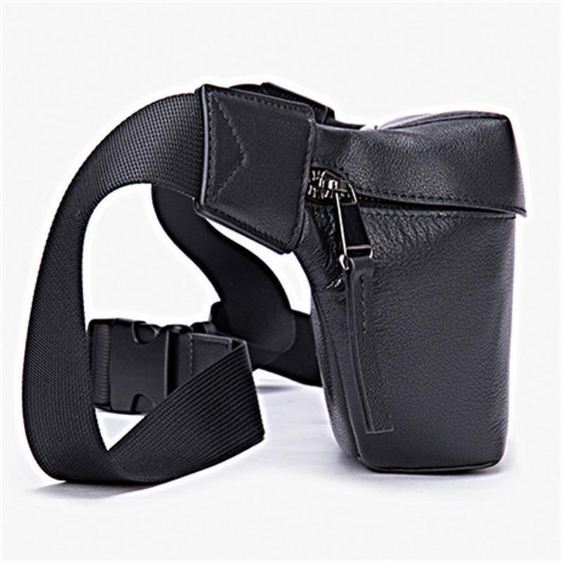 Urban Simple Style Leather Chest Bag Multifunctional Waist Bag Casual Crossbody Bag