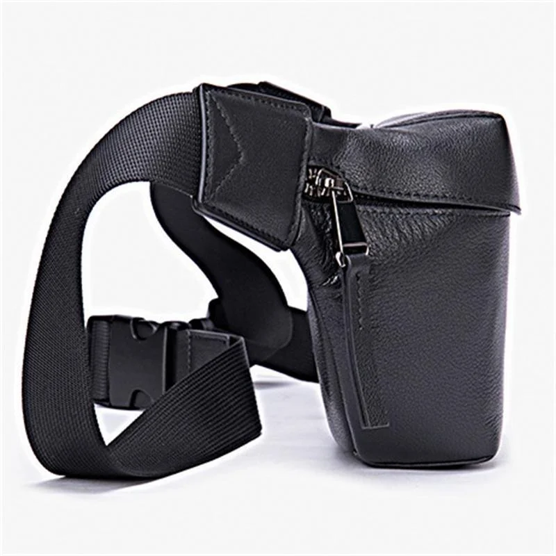 Urban Simple Style Leather Chest Bag Multifunctional Waist Bag Casual Crossbody Bag