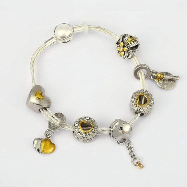 Fashion Bear Palm Dreamcatcher Feather Charm Bracelets For Women Men Original Crystal Flowers LOVE Beaded Bangle Gift