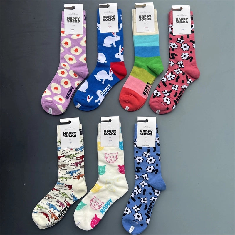 Women's Vacation Minimalist Polka Dots Cotton Crew Socks A Pair