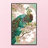 >SALE<Embroidery Cotton Thread 14CT Printed Green Peacock Cross Stitch 30x46cm