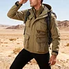 💥 2025 Hot Sale! Men's Outdoor Tactical Jacket with Multiple Pockets, Stand-up Collar and Zippered Hood - Windproof and Cold-resistant for Hiking, Camping, and Fishing