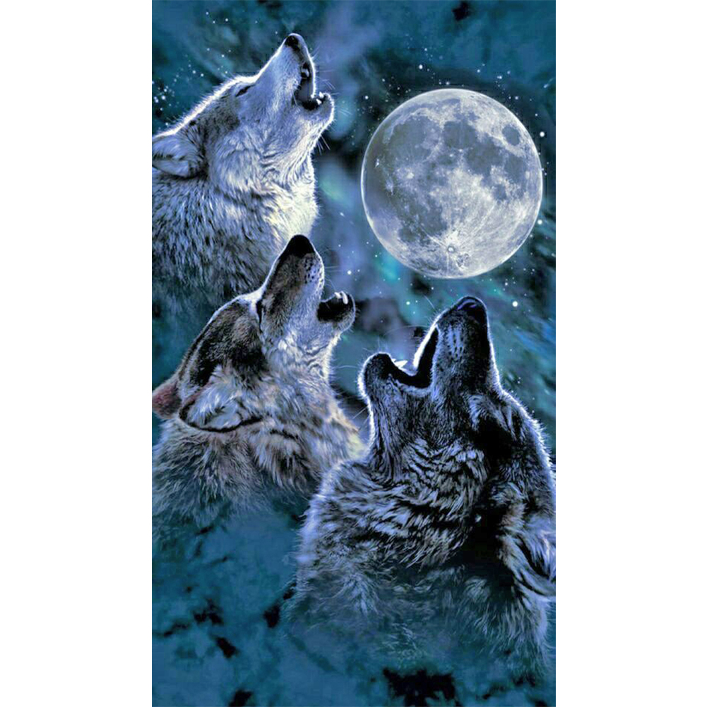 

Moon Wolf - Round Drill Diamond Painting - 40*70CM (Big Size), 501 Original