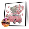 2Pack Pink Car Animals-Crystal Rhinestone Diamond Painting(30x30cm)