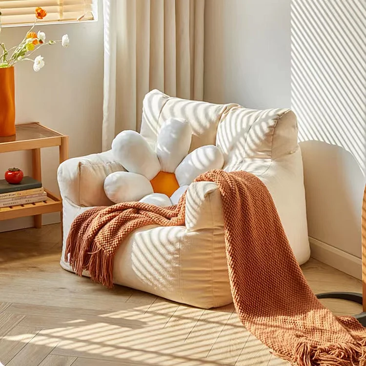 Sofa Lazy Sack - Ultra Soft Bean Bags Chairs Lazy Lounger Tatami (No Filler) Lounger Seat Bean Bag Cover Soft Beanbag Chair for Adult Teen Children,Beige