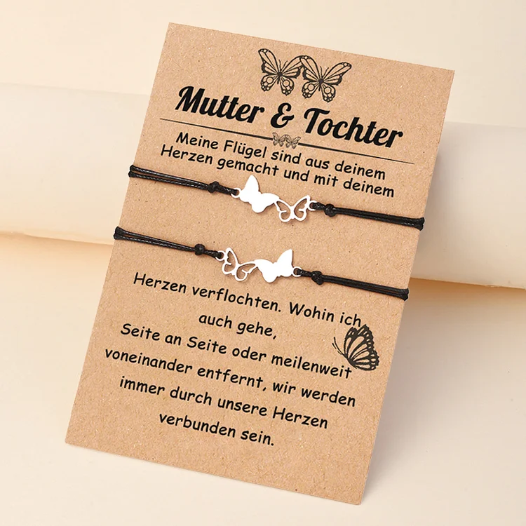 Kettenmachen Schmetterling Armbänder Set-Mutter & Tochter Herzen