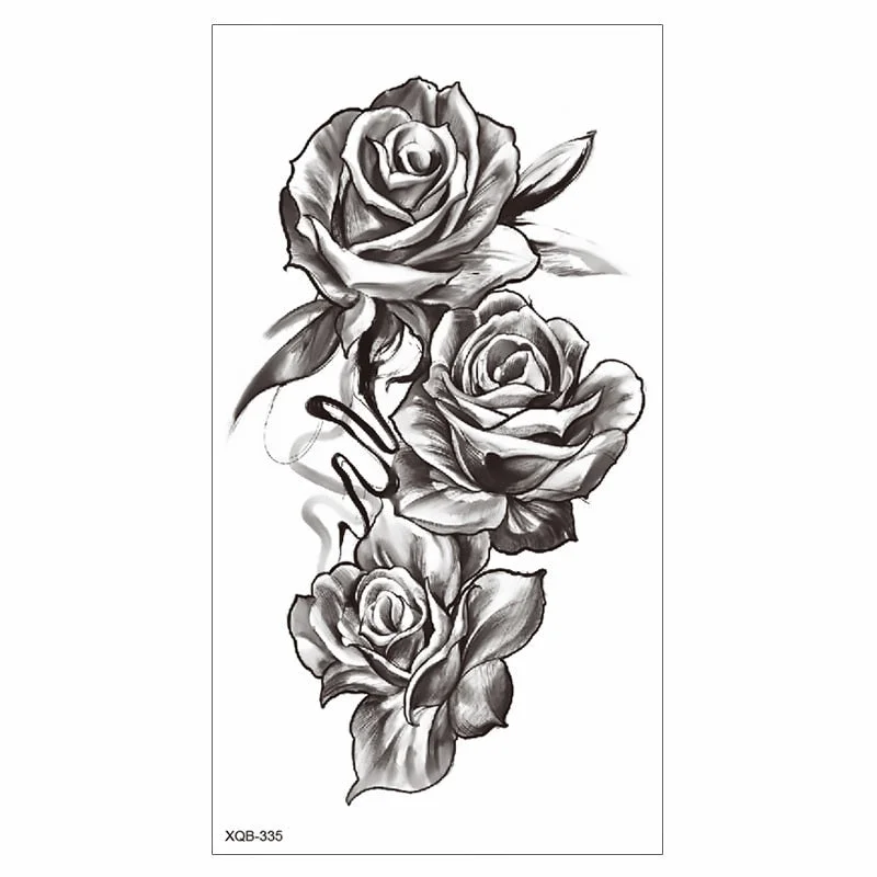 Waterproof Tattoo Sticker Temporary Tattoo Black Rose Tattoo Leg Chest Arm Tattoo Man Woman Tattoo Skin Tattoo Art Tatouage TaTy 712