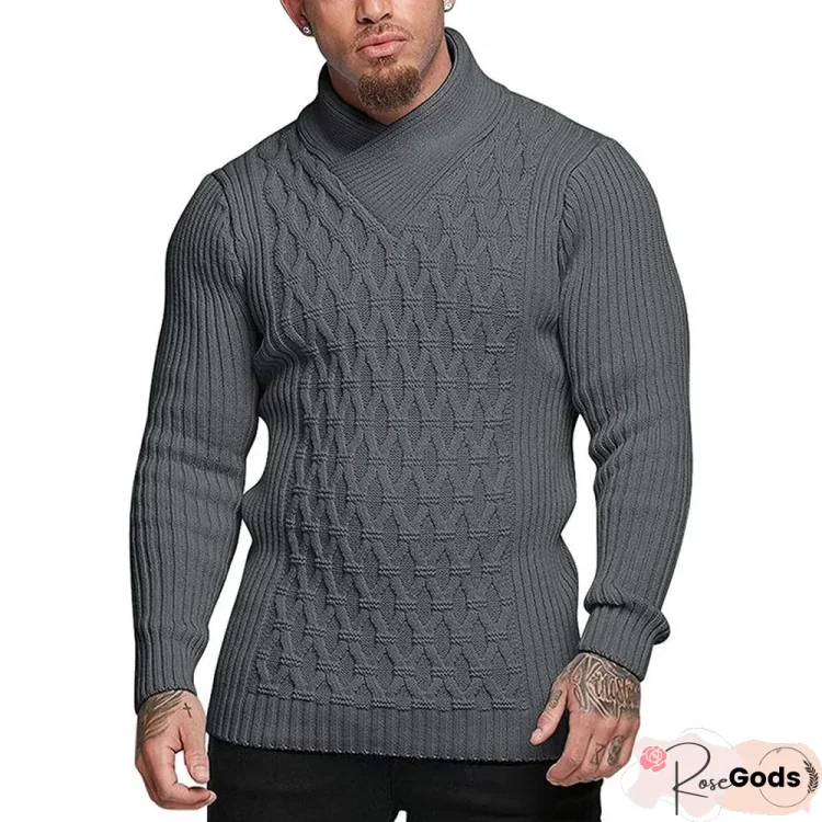 Men's Solid Color Long Sleeve Sweater