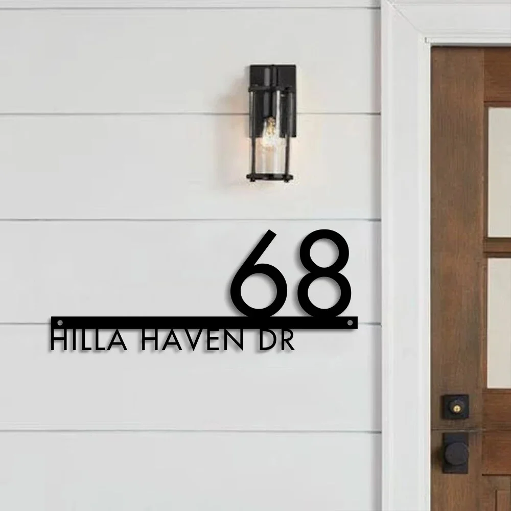 Sdrawing Plate Outdoor House Numbers Sign Glossy Acrylic Exterior House Sign Street Address Sign Personalized mailbox Plaque