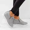 Women Faux Suede Wedge heel Sneakers Slip on Breathable Shoes