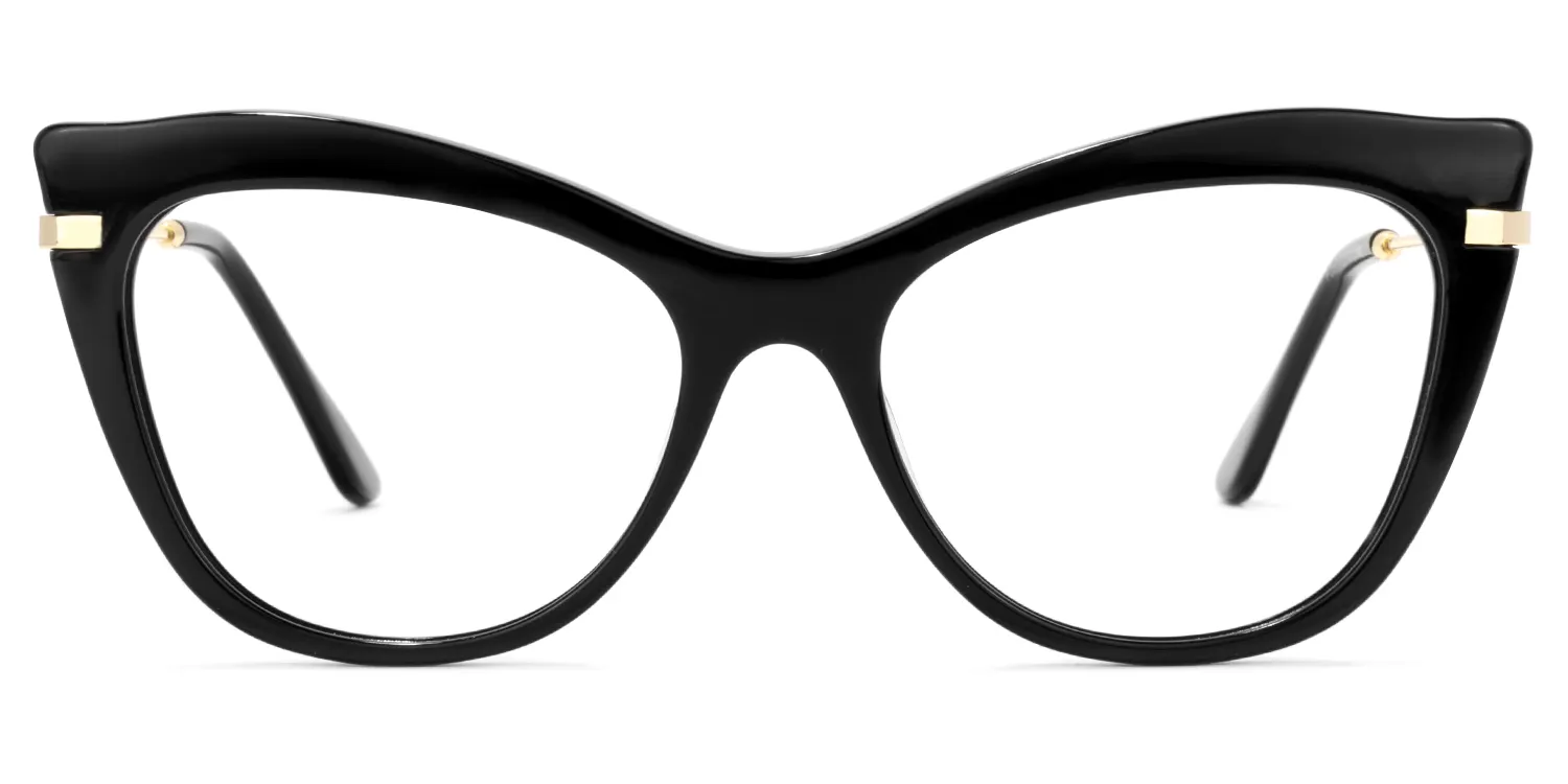 Indira Schwarz Cateye Brille Schwarz