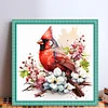 (Stamped/Counted) Flowers And Cardinals - 18CT Cross Stitch 20*20cm/7.87*7.87in