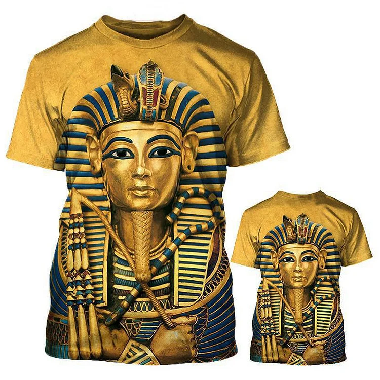 Ancient Egyptian Pharaoh 3D Pattern Printing T-Shirt at Hiphopee