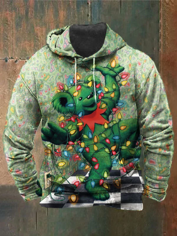 Unisex Bear Print Heavyweight Hoodies