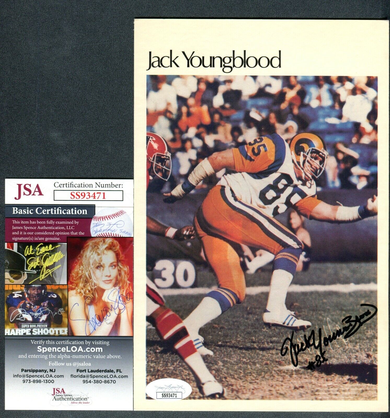 JSA 1981 Marketcom #45 Jack Youngblood Autographed Signed AUTO Rams TRB 861