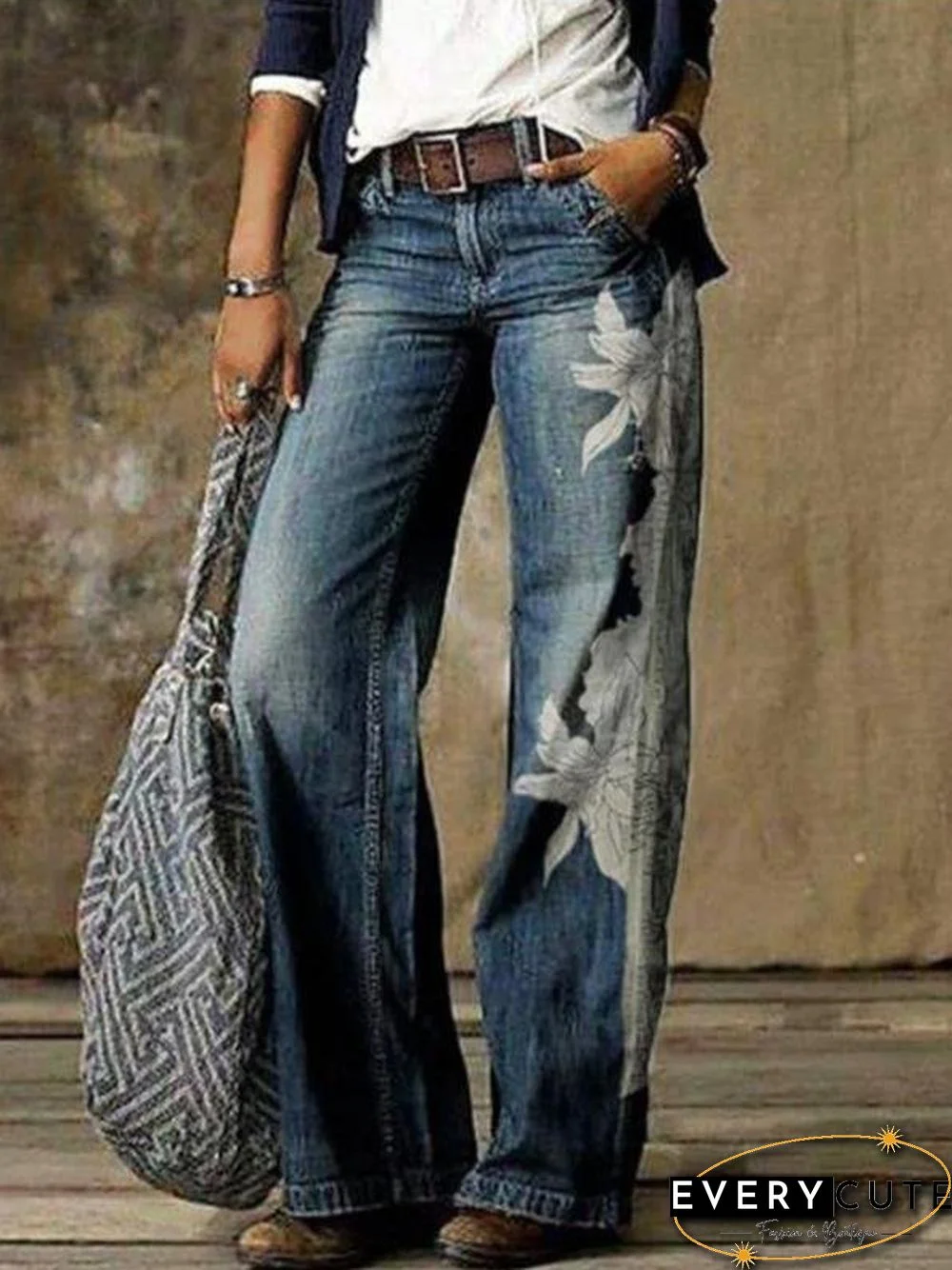 Simple Straight-leg Casual Jeans