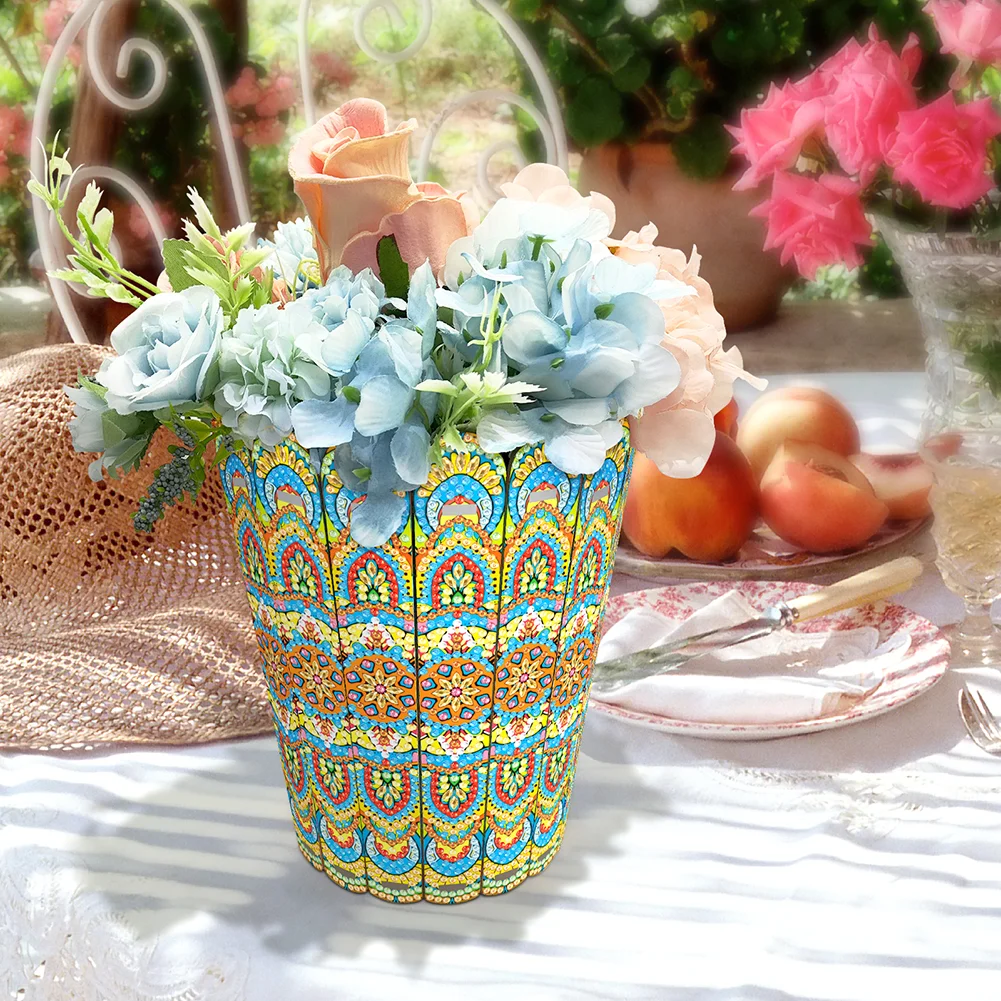 Desktop Diamond Art Flower Arrangement Vase for Home Office Decor (Flower)