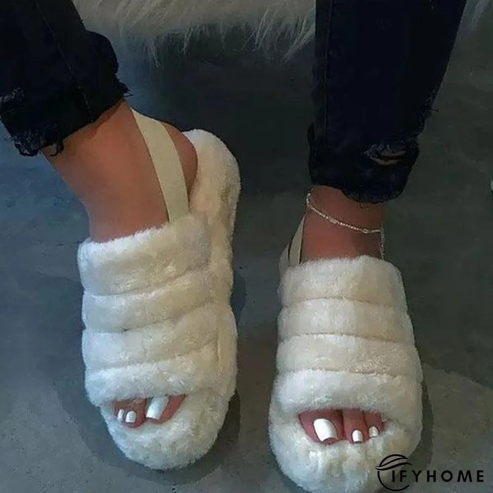 Fur Sling Back Slipper Sandals | IFYHOME