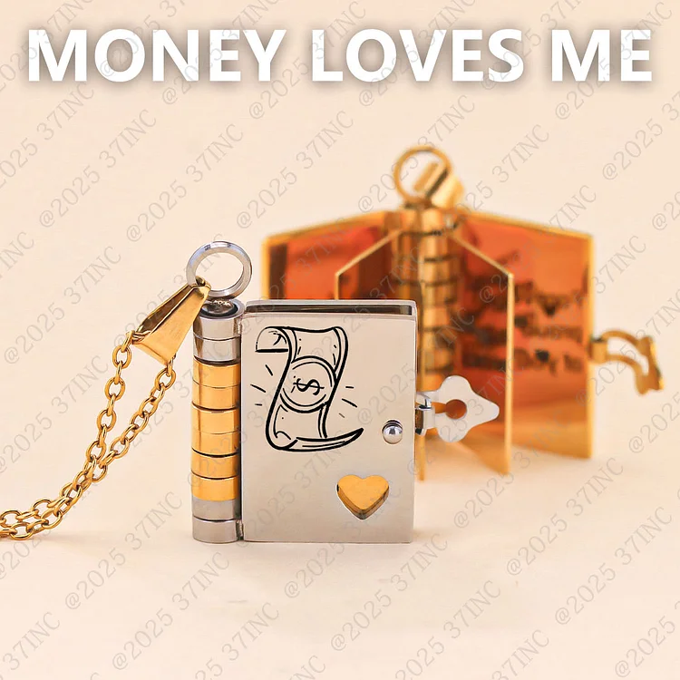 Money Loves Me Book Necklace