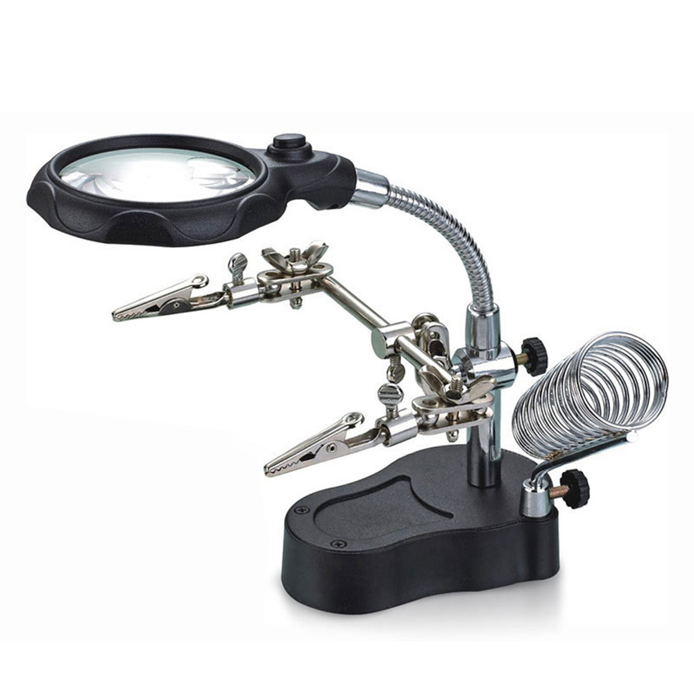Likron Watches 35X 12X LED Soldering Helping Hands Station with Magnifier