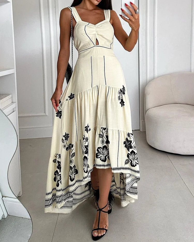 Sleeveless printed dress