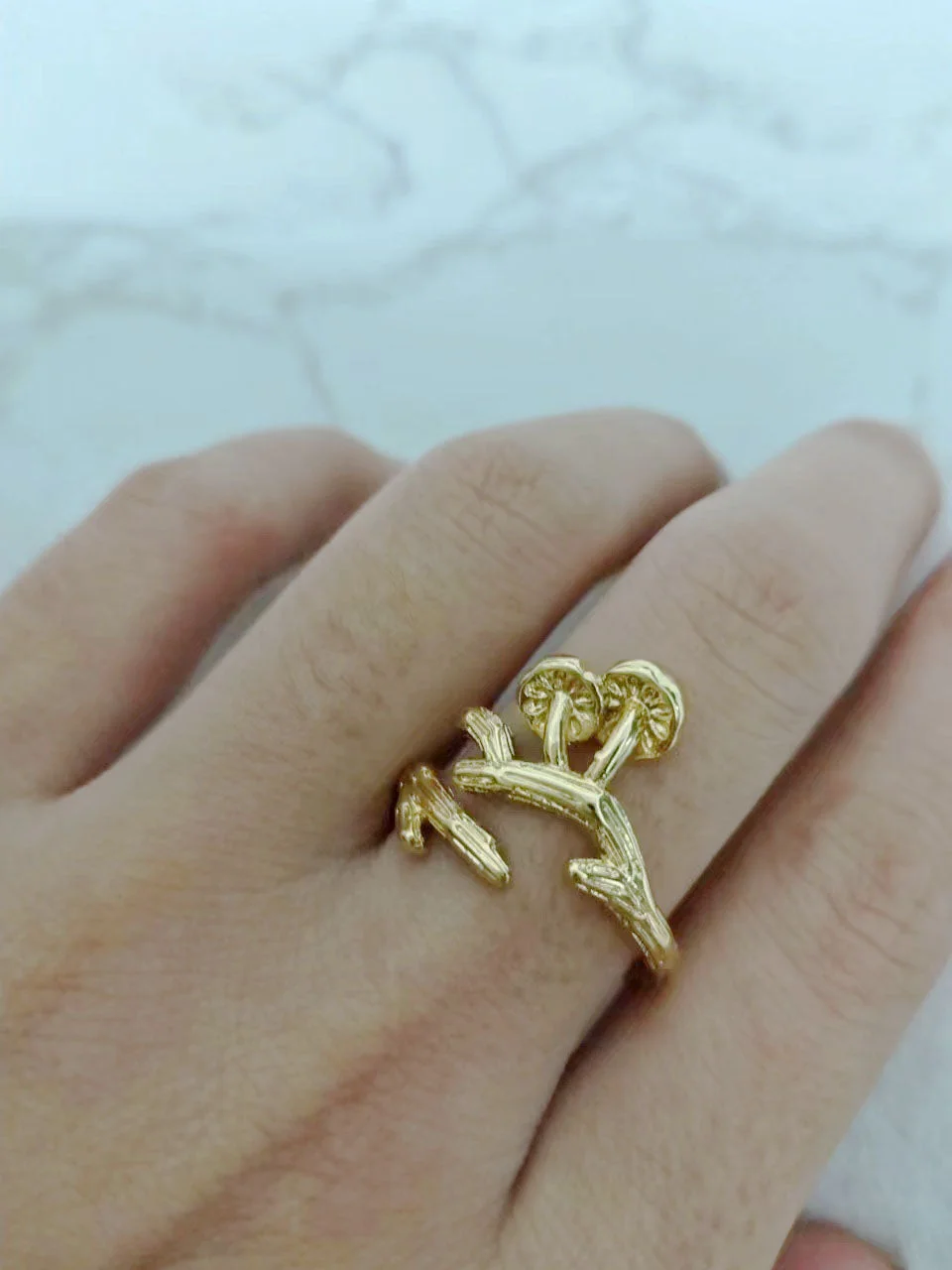 Mushroom Sprout Rings (Gold)