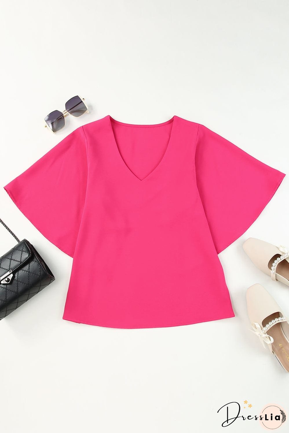 Casual V Neck Long Sleeve Shirt