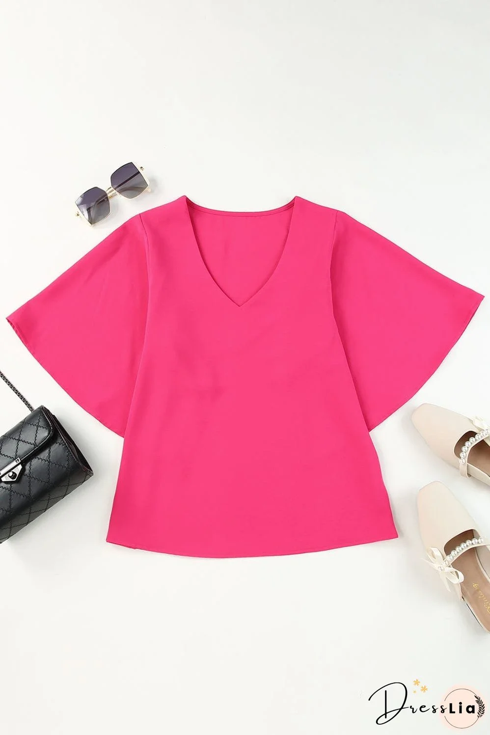 Casual V Neck Long Sleeve Shirt