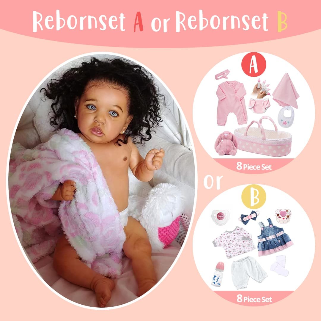 Black Silicone Baby 12'' Realistic Newborn Elsie Reborn Doll Girl Toy with  Long Black Hair By Rsgdolls®