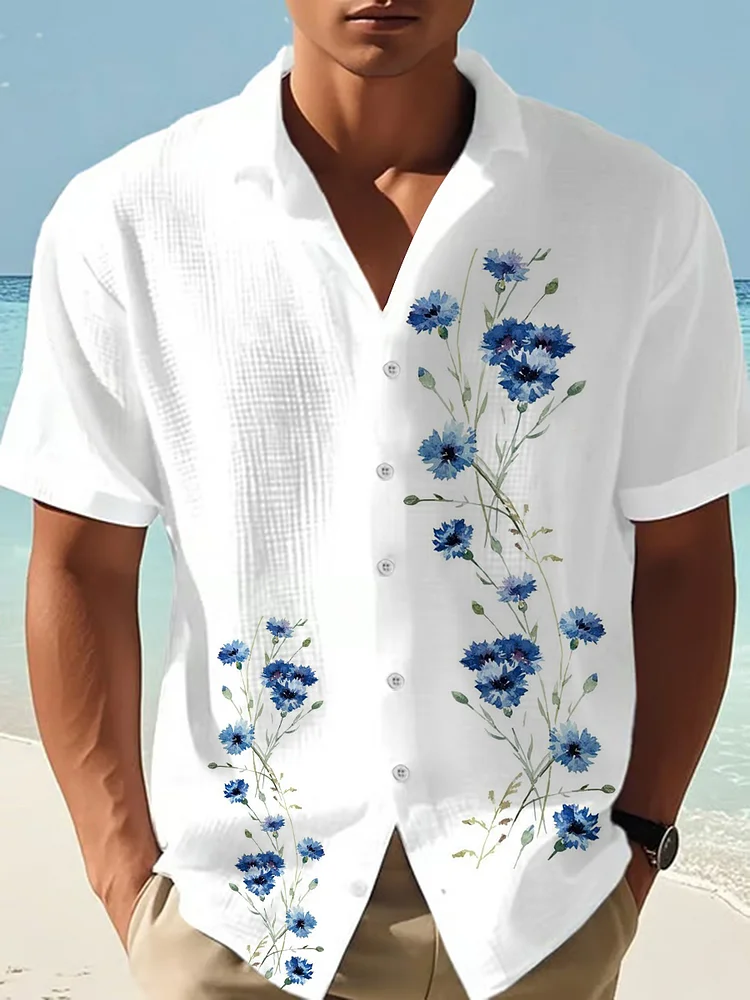 Herren-Resort-Blumen hemd