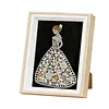 Kits d&rsquo;art partiel color&eacute;s en forme sp&eacute;ciale 5d DIY avec diamants &agrave; points avec cadre en bois, peintures de diamants, art de pierres pr&eacute;cieuses 17x22cm pour adultes, d&eacute;butants, d&eacute;coration int&eacute;rieure