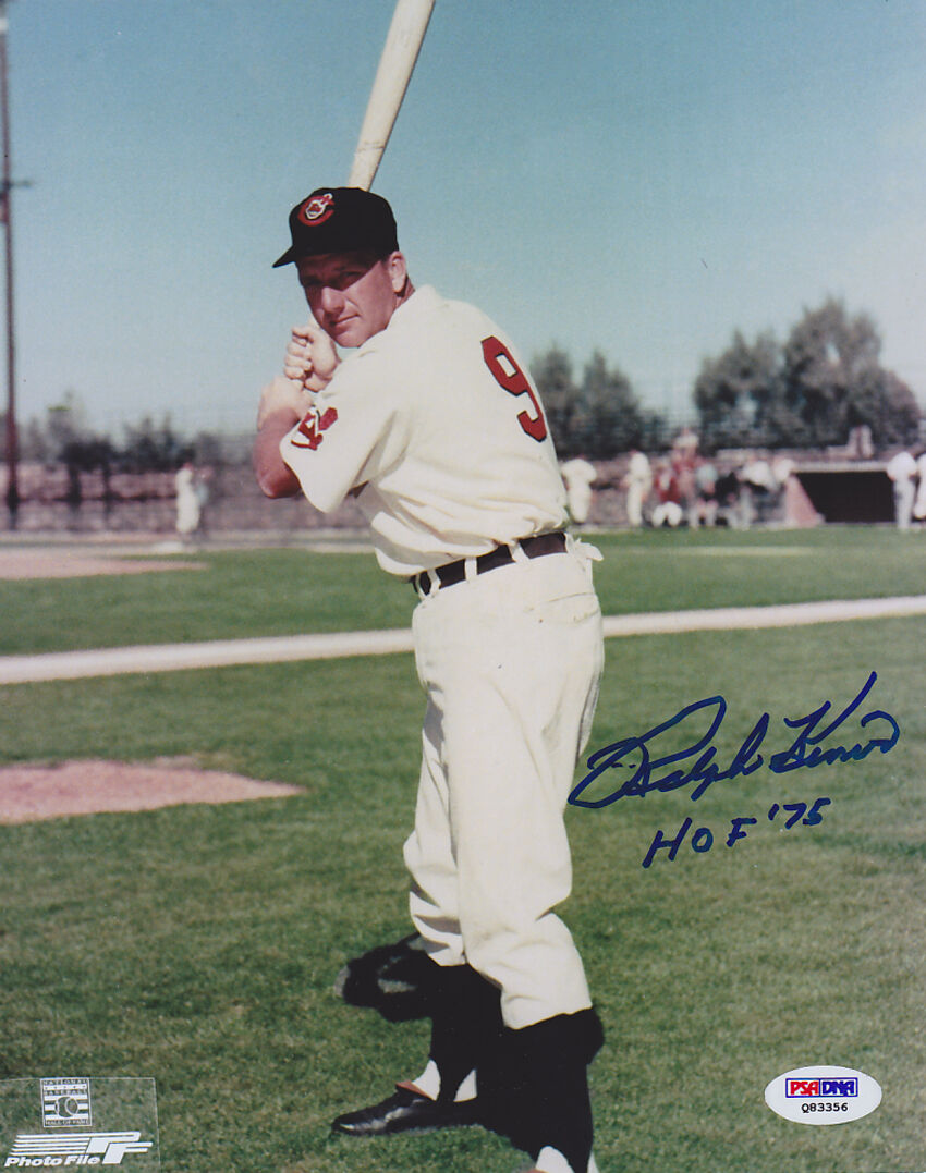 Ralph Kiner SIGNED 8x10 Photo Poster painting + HOF 75 Cleveland Indians PSA/DNA AUTOGRAPHED