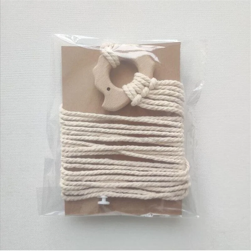 INS Nordic Wooden Baby Hair Clips Holder Cotton Rope Kids Girls Hairpin Storage Belt Photo Organizer Strip Wall Hanging Ornament