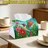 (24cm)Diamond Art Tissue Box Cover DIY PU Desktop Organizer Large(Bird)