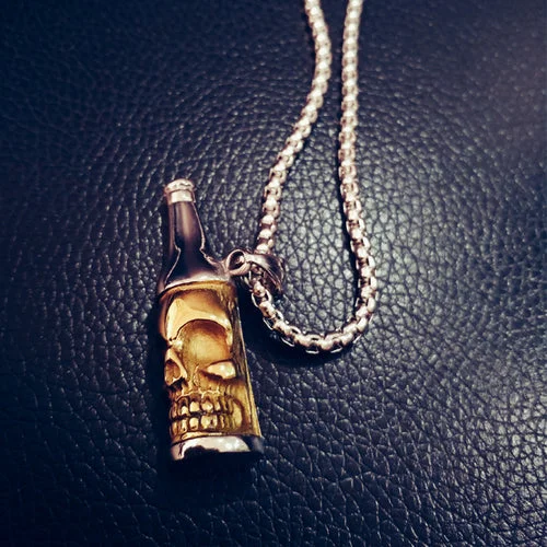 B251A-S13-P35 Couple Titanium Steel Pendant Necklace-dark style-men's clothing-halloween