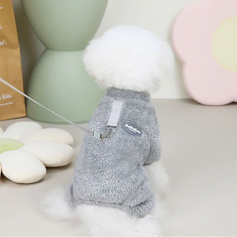 (🎁2023-Christmas Hot Sale🎁)Fleece Pet Elastic Jumpsuit with Pull Ring🔥