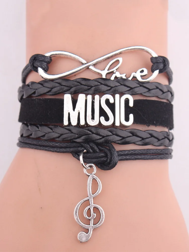 VChics Love Music Notes Woven Bracelet