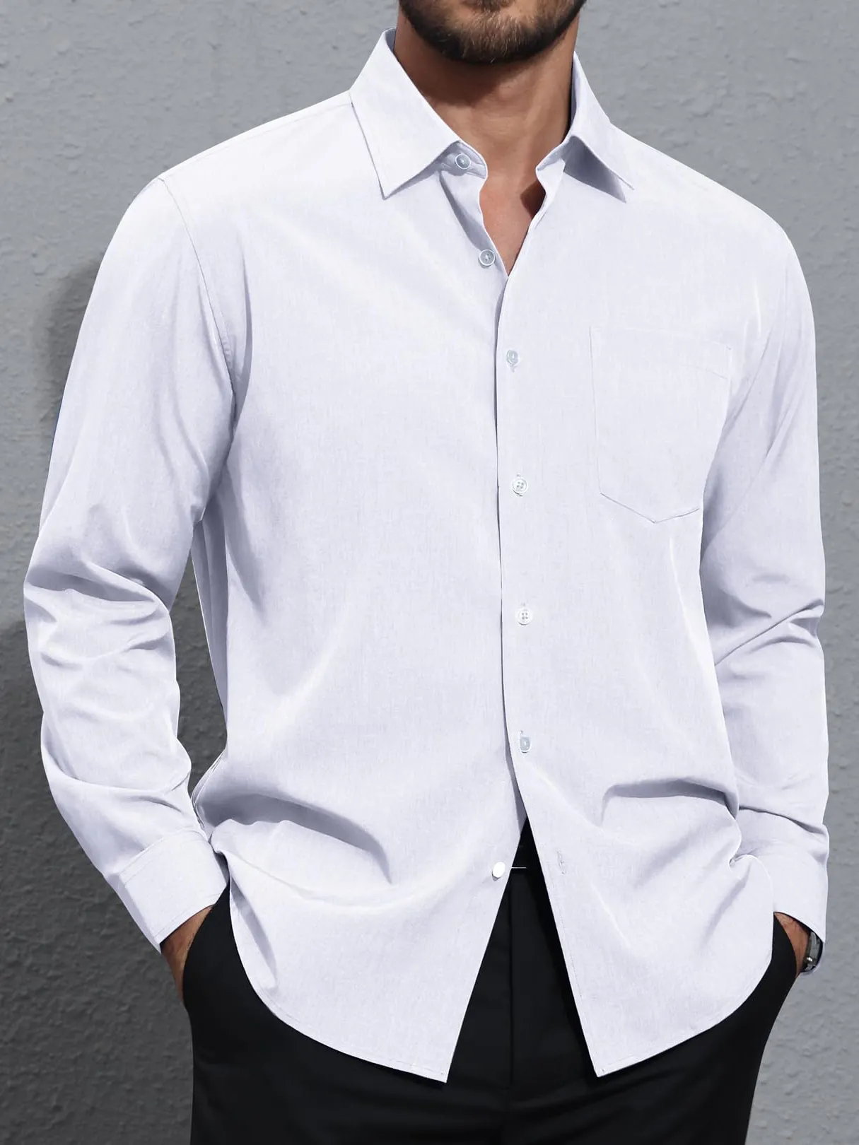 Men's Fashionable Linen Long Sleeve Shirt PLUSCLOTHESMAN