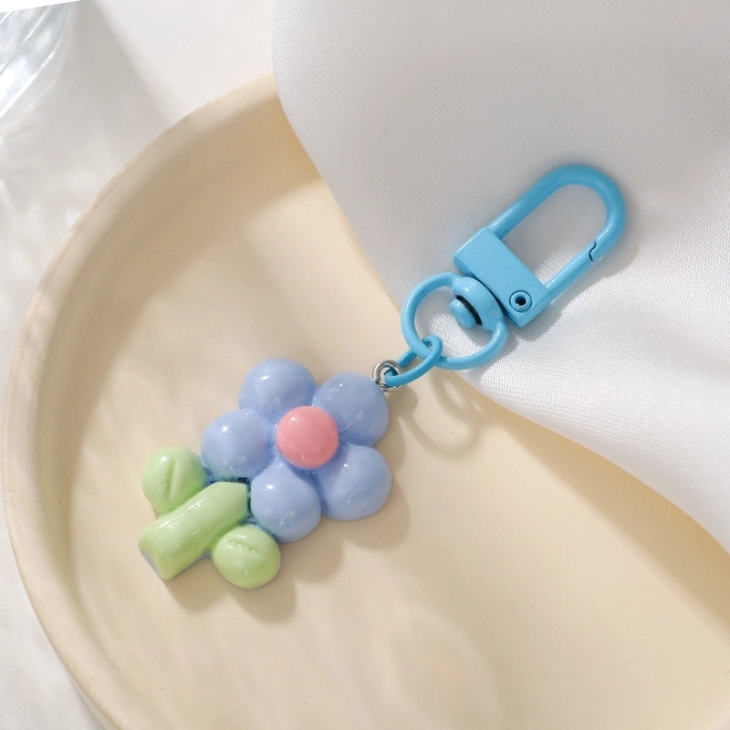 Pastoral Floral Plastic Resin Keychain