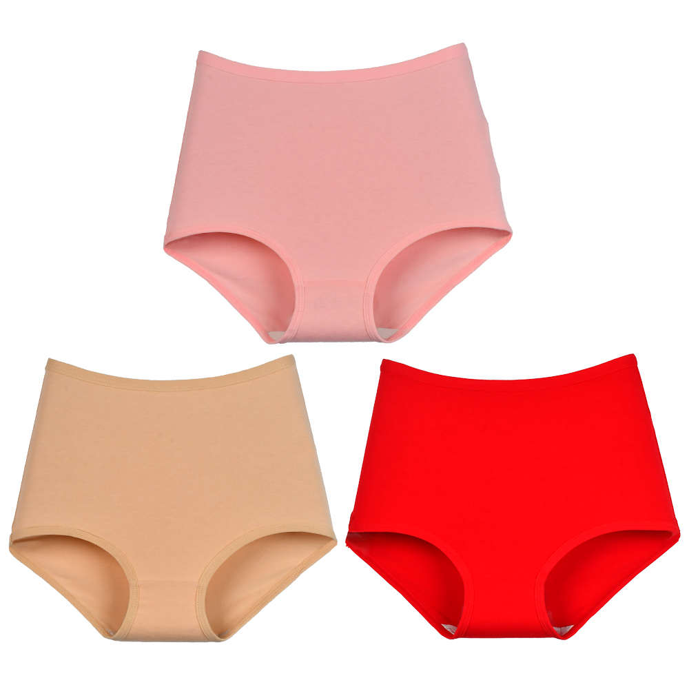 Xinkeke 3Pcs Women Cotton High Waist Panties Breathable Briefs  Plus Size Lingerie Seamless Ladies Panty Underpants Oversize Underwear