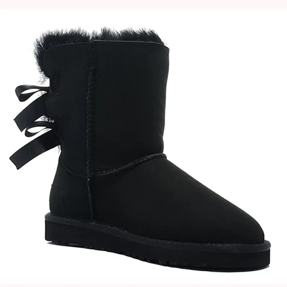Women's Winter Ankle Snow Boots Black-vocosishoes