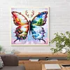 Papillon quatre saisons - per&ccedil;age rond peinture diamant - 30*30cm