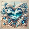 Blue Heart- Round AB Drills Diamond Painting(35x35cm)