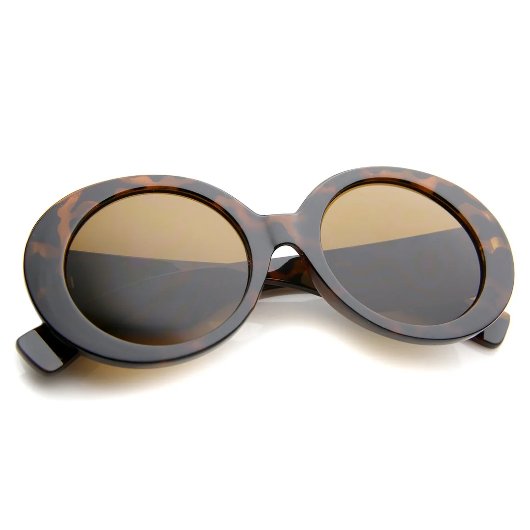 Womens High Fashion Glam Chunky Round Oversize glasses 50mm