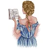 The Back View Of A Girl Reading A Book-14CT Stamped Cross Stitch 21*31cm/8.27*12.2in