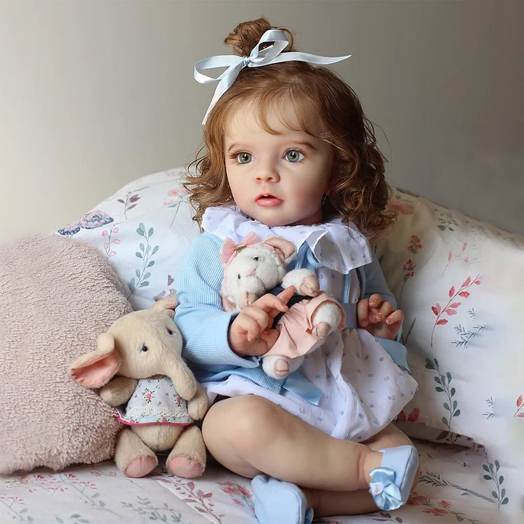  [NEW] 20'' Touch Real Reborn Toddler Baby Doll Girl Agaka with Bright Blue Eyes, Lifelike Poseable Doll - Reborndollsshop®-Reborndollsshop®