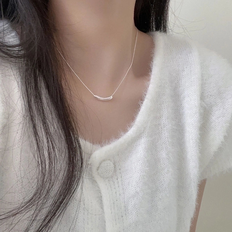 925 Sterling Silver Solid Color Pendant Necklace