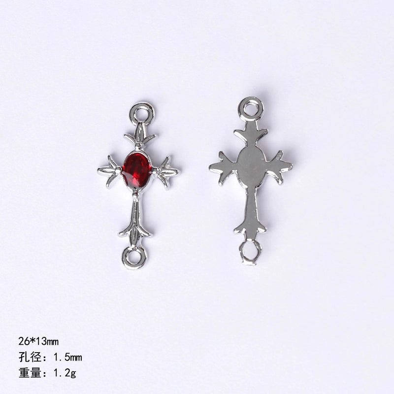 20 PCS/Package 22 * 9mm Alloy Cherry Heart Shape Rose Pendant Jewelry Accessories